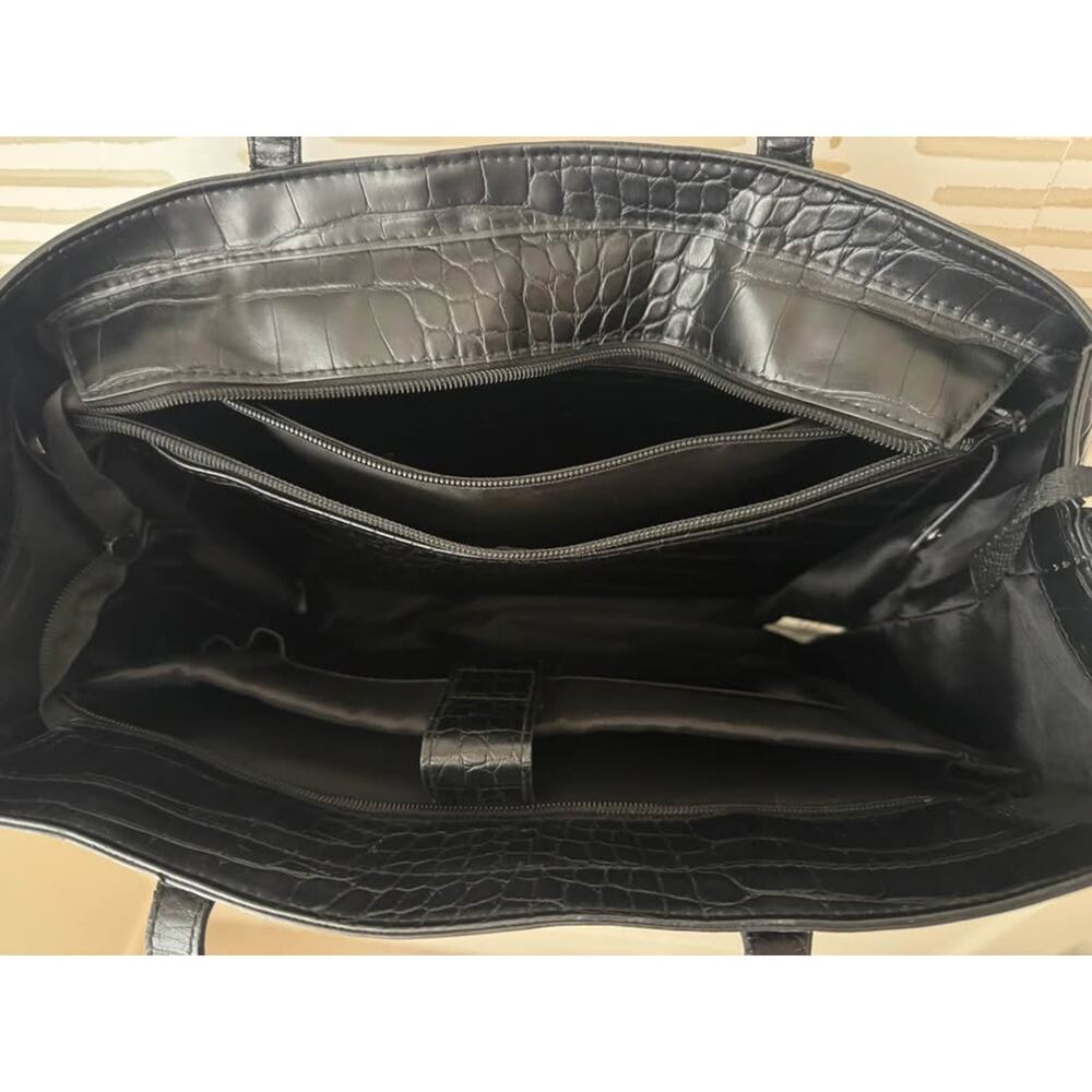 Beis The Work Tote in Black Croc - Picture 10 of 10